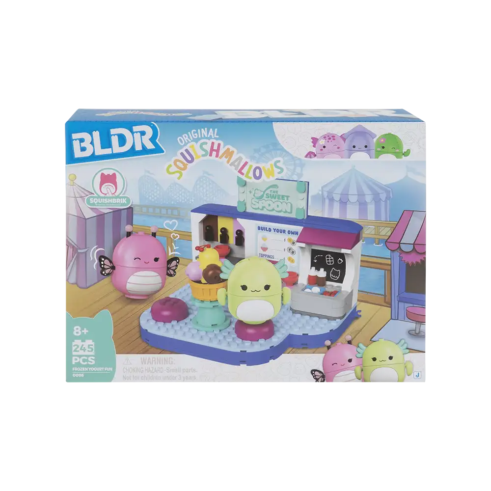 BLDR | Playset Squishmallows Frozen Yogurt Fun con Mipsy & Andriena