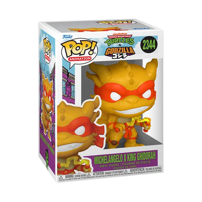 Funko POP | Tortugas x Godzilla Miguel Ángel x King Ghidorah | slide 1