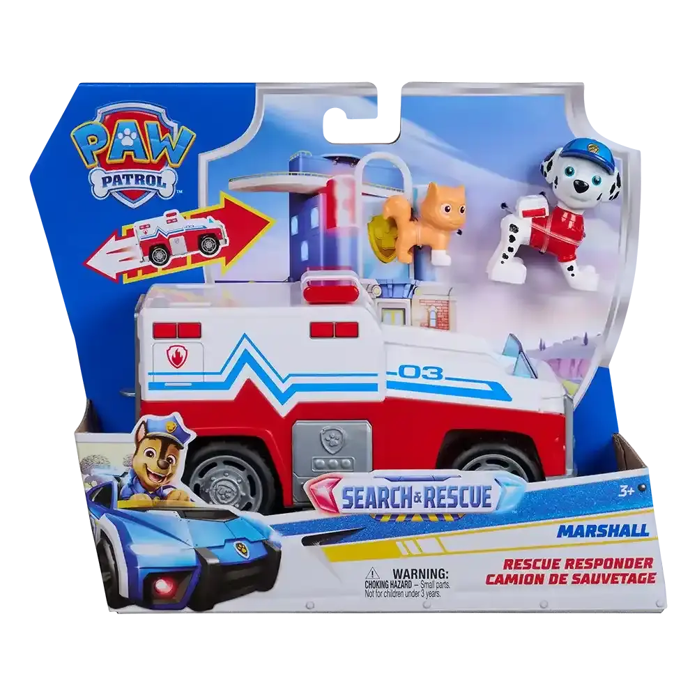 Paw Patrol | Vehículo Marshall Pull Back con Figura Desmontable