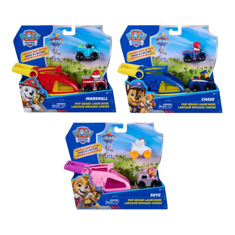 Paw Patrol | Pup Squad Launchers Surtido con Lanzador y Vehículo 