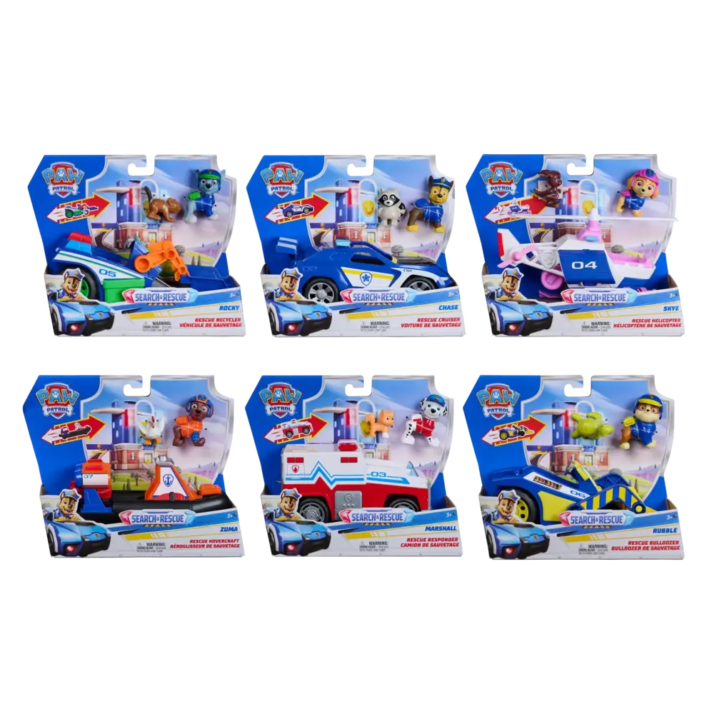 Paw Patrol | Vehículos Pull Back Search & Rescue con Figura 